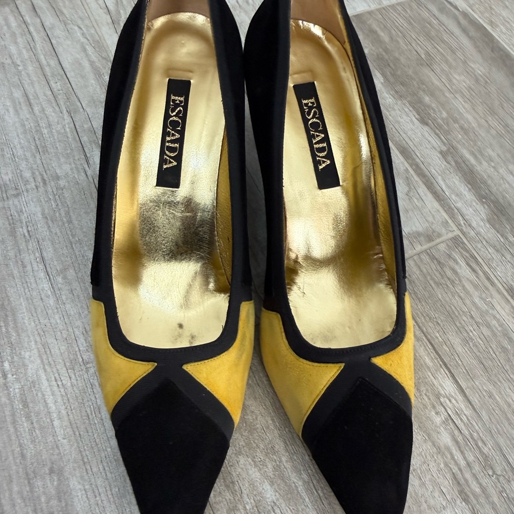 Escada Black and Yellow Heels